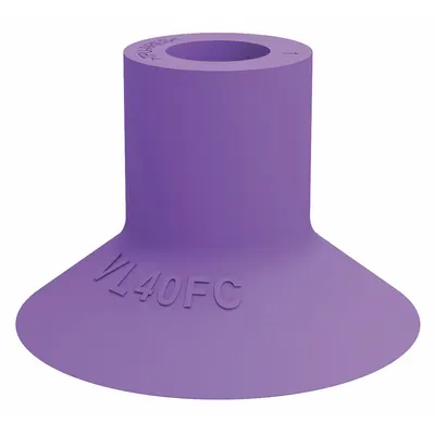 PIAB Vacuum Pad: Plain Pad without Adapter, 40 mm Pad Dia, Thermoplastic Elastomer - Flat Type Packaging Industry Vacuum Pads