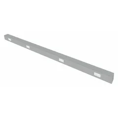This aluminum raceway is designed for routing and protecting electrical cables on laboratory furniture and workstations. It includes an 8 ft black power cord with plug for integrated power distribution. The raceway serves as an apron rail for lab benches, providing organized cable management.