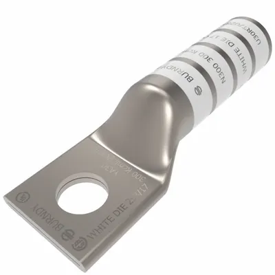 BURNDY YA30 One-Hole Compression Lug, 300 kcmil, 1/2 in Stud, Long - One-Hole Compression Lugs