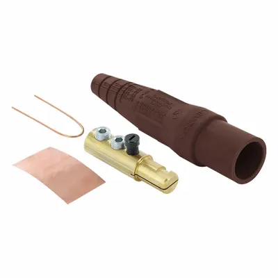 LEVITON Single Pole Inline: Male, Brown, 600V AC/600V DC, 190 A, Double Set Screw Termination - Plugs with Set Screw Terminations