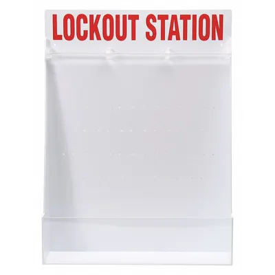 BRADY Lockout Station, Unfilled, Wall-Mounted, Polystyrene, 6 Key Hooks - Unfilled Lockout Stations