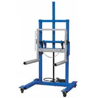 This high-lift dual-wheel dolly is designed for lifting and positioning heavy dual-wheel assemblies in automotive and industrial maintenance. It has a maximum weight capacity of 1,100 lb and a maximum lift height of 42 in, with a tilt range of -8° to 15° for alignment during tire or brake service