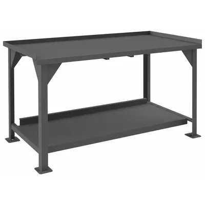 DURHAM MFG Workbench: Fixed Ht, Steel, 60 in x 30 in, 4,000 lb Overall Load Capacity - Workbenches with Lower Shelves