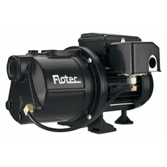 Single-phase shallow-well jet pump rated for 115V AC, delivering 4.5 gpm at 10 ft head. Includes ejector. Suitable for transferring water from shallow wells up to 10 ft deep for residential water supply, garden irrigation, and light agricultural applications.
