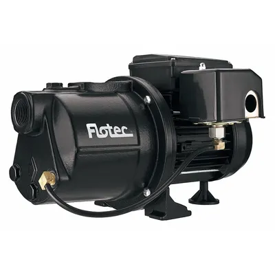 FLOTEC Shallow Well Jet Pump: 1/2 hp HP, Single Phase, 115V AC, 4.5 gpm, 10 ft Head - Shallow-Well Jet Pumps