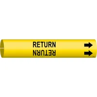 Pipe Marker: Return, Yellow, Black, Fits 4 to 6 in Pipe O.D., 1 Pipe Markers, With Arrows (MPN 4119-D)