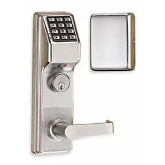 This chrome-finished electronic keyless lockset provides proximity and keypad access methods for controlling entry to facility doors. It includes a Schlage C Keyway for key override. Suitable for use in commercial and industrial buildings where secure, keyless entry is required.