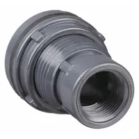 SPEARS Bulkhead Tank Fitting: PVC Body, 1 in Female NPT Threaded Inside, 1 in Female Socket Outside (MPN 8171-010)