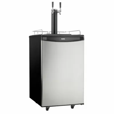 DANBY Dual Tap Kegerator: 2 Dispensers, 40 gal Capacity, Silver - Kegerators