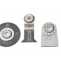 FEIN Oscillating Tool Blade Set: 3 Blades, Semi-Circular/Straight, Starlock Connection, Metal/Wood (MPN 35222967290)