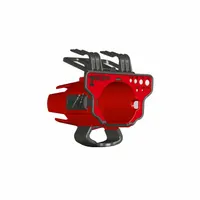This cordless tool holder accommodates one drill or impact driver. It is designed for portable use, attaching to a work belt or tool bag for quick access during tasks such as construction and maintenance