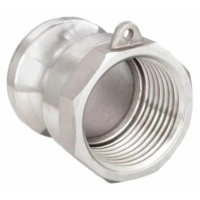 USA INDUSTRIALS Type A Stainless Steel Cam & Groove Adapter, 3 in FNPT - Type A Stainless Steel Cam & Groove Fittings