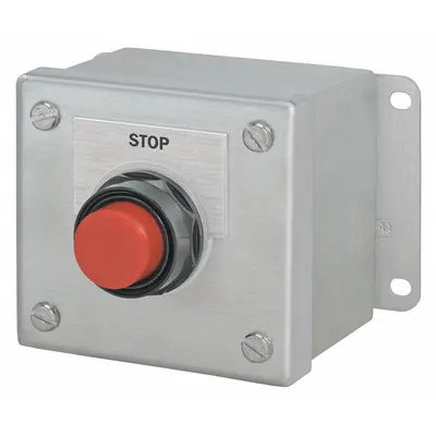 Siemens Control Station: Extended Push Button, 0 Pilot Lights, 1NO/1NC, Stop - Push-Button Control Stations