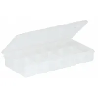 PLANO MOLDING Compartment Box: 8 1/4 in x 4 1/4 in x 1 3/8 in, Clear, 12 Compartments (MPN 3455-00)