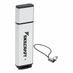 USB flash drive with 2 GB storage capacity for portable data transfer and storage. Silver metal housing. Supports USB 1.1 interface with 30 MBps read speed. Suitable for transferring small to medium files between computers and equipment in office or industrial settings.