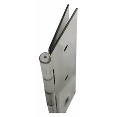 Continuous hinge for full mortise mounting. Stainless steel construction. Leaf height 95 1/8 in, leaf width 2 3/16 in. Used for heavy-duty applications such as machine guards, access panels, and enclosures.