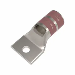 One-hole compression lug for terminating 500 kcmil stranded copper wire to a 3/8 in stud. Suitable for standard stranded wire types. Used in power distribution, switchgear, and heavy electrical equipment connections.