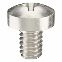 Pan head machine screw with M2x0.40 thread, 3 mm length, made from 316 stainless steel with plain finish. Features a Phillips drive with #1 drive size. Supplied in a 100-pack. Suitable for fastening components in precision assemblies, electronics enclosures, and light-duty equipment where corrosion resistance is required.