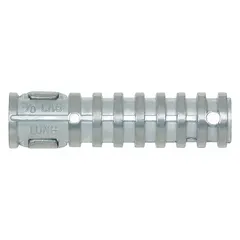 Zamac alloy lag shield plug for anchoring wood screws in masonry. 5/8 in diameter, 3 1/2 in overall length. 25-pack.