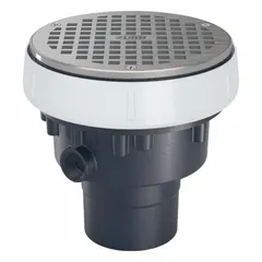 This ZURN height adjustable floor drain features a PVC body with solvent weld connection for 3 in nominal pipe size. The 6 in bronze grate allows for surface water collection in concrete floors, parking garages, and mechanical rooms. The adjustable height accommodates varying floor thicknesses during installation.