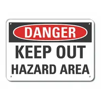 Aluminum Hazard Area Danger Sign: Aluminum, Mounting Holes Sign Mounting, Not Retroreflective (MPN LCU4-0439-NA_10X7)
