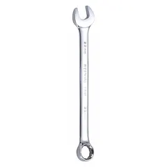 This combination wrench features a 22 mm 12-point box end and an open end, both offset for improved access to fasteners in confined spaces. The chrome finish provides corrosion resistance, while the alloy steel construction offers strength for repeated use. Suitable for tightening or loosening metric fasteners in general mechanical and assembly tasks.