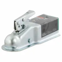 Straight-tongue coupler for connecting a trailer tongue to a tow vehicle's hitch ball. Type III, steel construction with zinc-plated, tear-resistant finish. Gross towing weight capacity of 5,000 lb