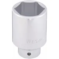WESTWARD Socket: SAE, 3/4 in Drive Size, 1 1/2 in Socket Size, 6-Point, Deep, Chrome, Friction (MPN 10E307)