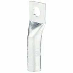 Copper one-hole compression lug for terminating 300 kcmil stranded copper wire. Features a 1/2 in stud size and long barrel design. Used for permanent crimp connections in power distribution and equipment terminations.