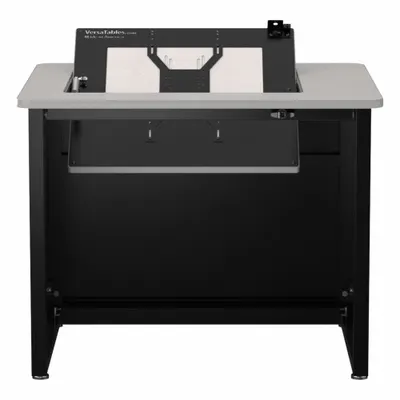 VERSADESK Downview Computer Desk, 36"W x 29"H, Gray Matrix, Black Frame
