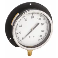 APPROVED VENDOR Industrial Pressure Gauge: U-Clamp, 0 psi to 160 psi, 4 1/2 in Dial, 1/4 in NPT Male