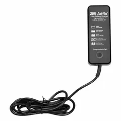 Battery charger for 3M Adflo Powered Air Purifying Respirator. Recharges the Adflo system battery to maintain continuous operation in industrial environments requiring respiratory protection.