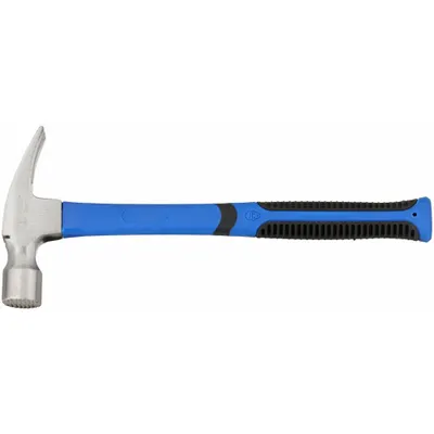 WESTWARD Straight Framing Hammer: Steel, Ribbed Grip, Fiberglass Handle, 22 oz Head Wt - Steel Straight-Claw Hammers