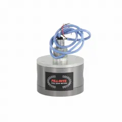 Positive displacement flowmeter for fuel transfer pumps. Anodized aluminum housing. Accuracy of +/-0.175%. Measures in gallons. No display. Suitable for diesel, gasoline, and similar fluids.