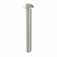 Button head machine screw with tamper-resistant T27 drive, requiring a special bit for installation and removal. Thread size 1/4"-20, length 2 inches. Made of stainless steel with plain finish. Supplied in a 10-pack. Used in security-sensitive applications such as equipment panels, machinery guards, and public fixtures where standard fasteners could be removed by unauthorized personnel