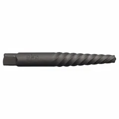 This spiral-flute extractor is designed for removing broken screws and bolts. Size #6 with a capacity of 3/4 in to 1 in. The spiral-flute design grips the inside of a drilled hole in the fastener for effective extraction. Suitable for maintenance and repair tasks.