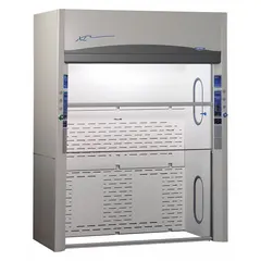 This 6 ft wide by-pass ducted fume hood from LABCONCO features a vertical rising sash and an overall depth of 37 3/4 in. It is designed for laboratory ventilation and chemical fume containment, protecting personnel from hazardous vapors, gases, and particulates. The hood requires a separately ordered blower, base/stand, and work surface.
