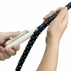 Split harness wrap for bundling and protecting cables. Made of natural polyethylene with abrasion resistance. Rated for -40°F to 122°F. 50 ft length, 1-1/2 in inside diameter. Suitable for industrial wiring, electrical panels, and automotive applications.
