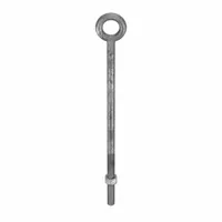 Machinery Eye Bolt: Without Shoulder, Steel, Galvanized, 3/4"-10 Thread Size, 6 in Thread Lg (MPN N2008-18)