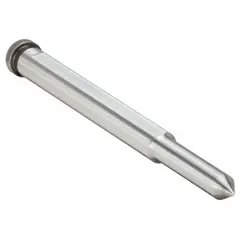 Standard pilot pin for centering and guiding high-speed steel cutters. Compatible with cutter material sizes from 2 in to 9/16 in. Used in magnetic drill applications for accurate hole alignment in structural steel work.
