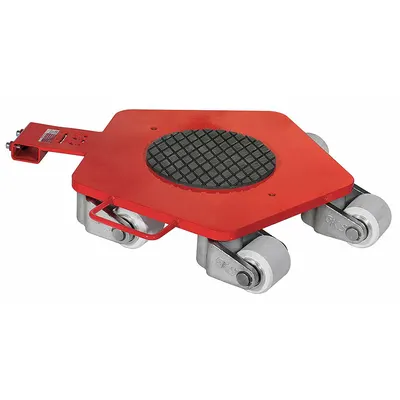 GKS-PERFEKT Machine Roller: 13,200 lb, 4 5/8 in Deck Ht, 29 1/2 in L x 22 in W, (5) Swivel - Multidirectional Machine Rollers