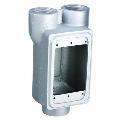 APPLETON ELECTRIC Electrical Box: Iron, Rectangular, 1 Gangs, 1/2 in Hub Size - Iron Weatherproof Electrical Boxes