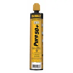 Epoxy adhesive anchor in cartridge form with a 1:1 mixing ratio, supplied with a mixing nozzle. Compatible with concrete and adhesive anchors from 3/8 to 1-1/4 in. ICC approved for both cracked and un-cracked concrete. Used for bonding threaded rod or rebar into concrete for structural fastening.