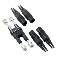 This 1-pole in-line fuse holder accepts Class CC and Midget fuses. Rated for 600 V AC and 600 V DC, it is compatible with the KLK fuse series. Suitable for overcurrent protection in control panels, motor circuits, and power distribution systems.