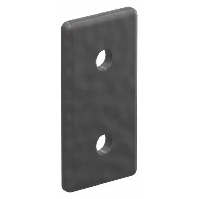 FAZTEK End Cap: 15 Series, Inch, 3 in x 1 1/2 in x 1 1/2 in, Black, Plastic, Unfinished - End Caps