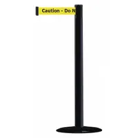 TENSABARRIER Barrier Post with Belt: Yellow, Caution Do Not Enter, 7 1/2 ft Belt Lg, Black (MPN 875-33-STD-NO-YAX-C)