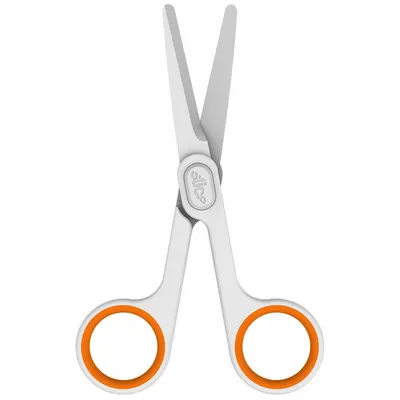 SLICE Scissors: Ambidextrous, 5 1/2 in Overall Lg, Straight, Ceramic, Rounded - Ceramic Scissors