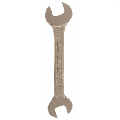 AMPCO Open End Wrench: Aluminum Bronze, Natural, 30 mm_34 mm Head Size, 12 1/4 in Overall Lg - Metric, Double End, Open End Nonsparking Wrenches