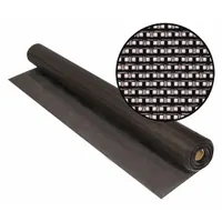 Polyester screen material for repairing or replacing damaged screening in doors and windows. Brown color with a 23 x 16 mesh count. Roll dimensions: 4 ft wide by 100 ft long