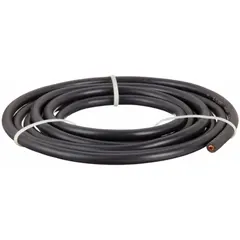 This WESTWARD jumper cable features a 6-gauge wire, 120-inch length, and 37 A max current rating. The black cable jacket is suitable for battery-jumping applications in automotive and equipment contexts. Sold as a cut-to-length cable for custom installations.